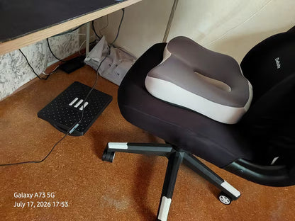 Ergonomic Memory Foam Seat Cushion with Central Groove  -Non-Slip Support for Office, Home & Car