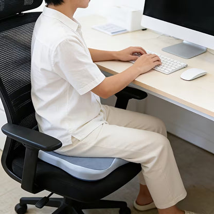 Ergonomic Memory Foam Seat Cushion with Central Groove  -Non-Slip Support for Office, Home & Car